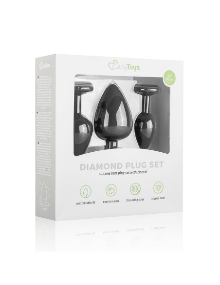 Kit entrainement 3 Butt plugs noir - Easy Toys