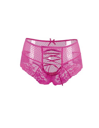 Tanga sexy rose à laçage