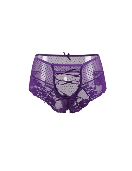 Tanga sexy pourpre à laçage