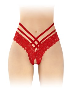 Tanga ouvert Anne - rouge