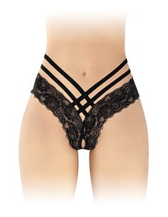 Tanga ouvert Anne - noir