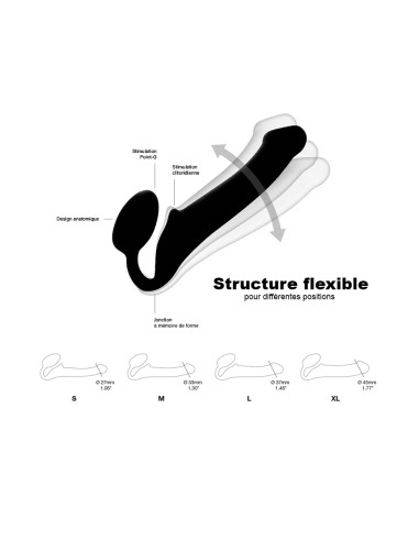 Gode ceinture strap-on noir XL