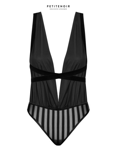 Body fendu tulle et rayures