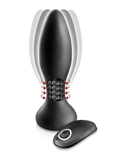 Plug anal à billes rotatives télécommandé - Black Empire 2
