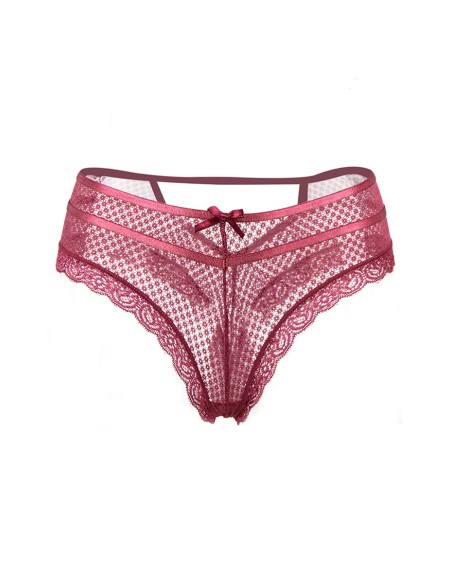 Tanga bordeaux dentelle - Paris Hollywood