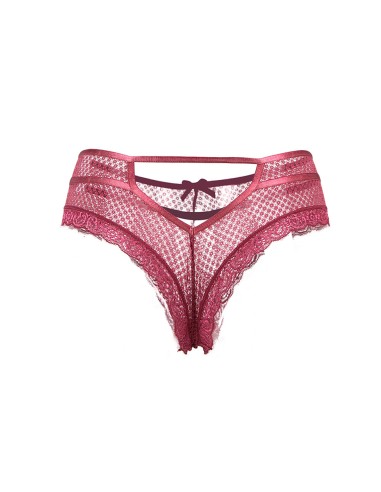 Tanga bordeaux dentelle - Paris Hollywood