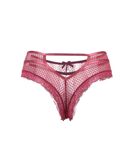 Tanga bordeaux dentelle - Paris Hollywood