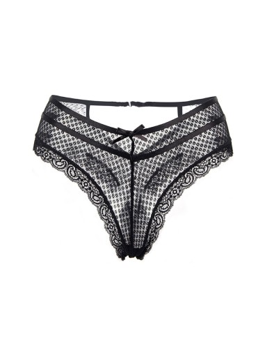 Tanga noir dentelle - Paris Hollywood