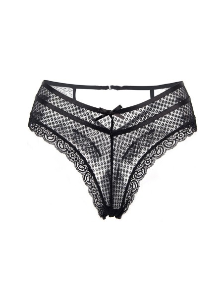 Tanga noir dentelle - Paris Hollywood