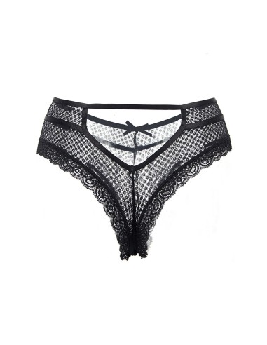 Tanga noir dentelle - Paris Hollywood