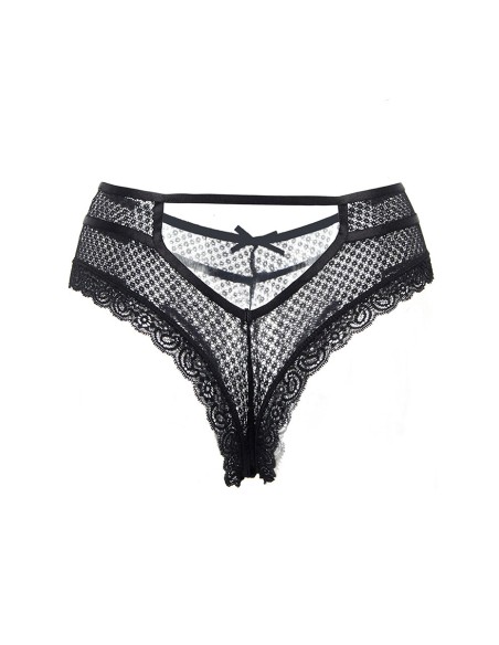 Tanga noir dentelle - Paris Hollywood