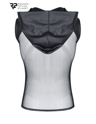 T-shirt à capuche wetlook et mesh - Regnes