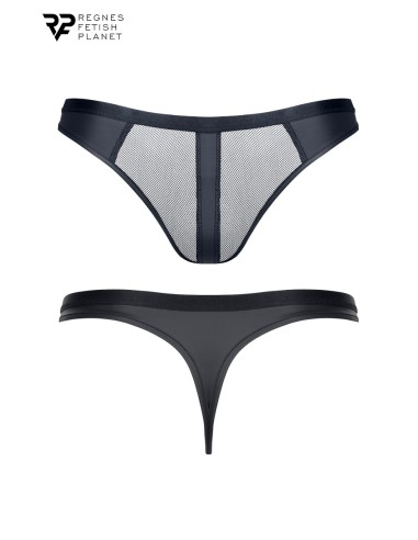 String noir wetlook et mesh - Regnes