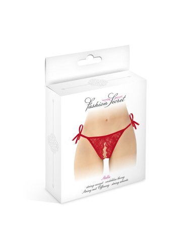String rouge ouvert à nouer Stella - Fashion Secret