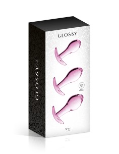 Set 3 plugs anal en verre Glossy Toys n° 17 Pink 2
