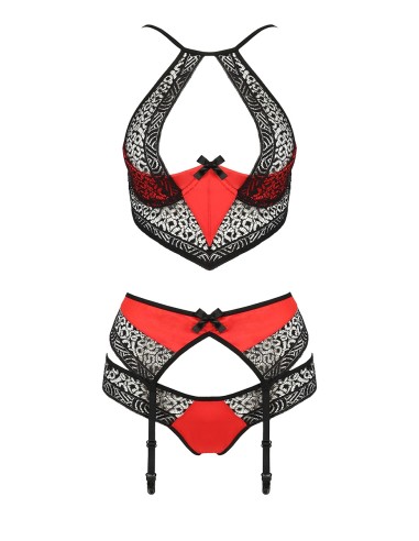 Ensemble à jarretelles Scarlet rouge - Passion