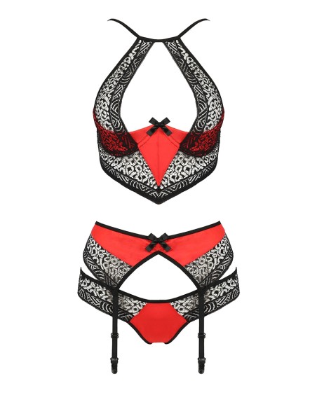 Ensemble à jarretelles Scarlet rouge - Passion