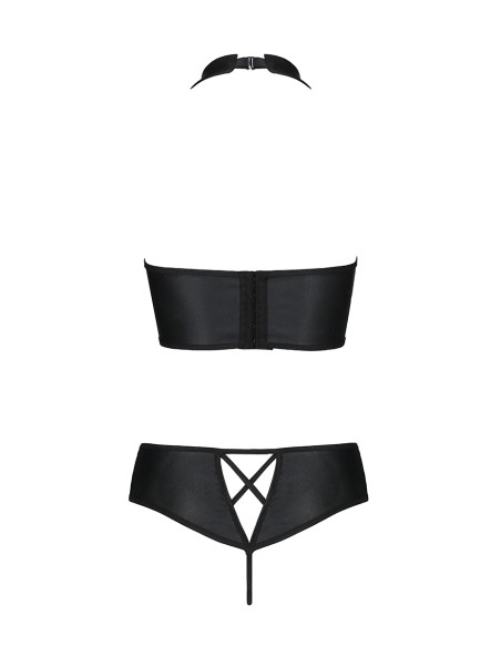 Bustier et string faux cuir Nancy - Passion