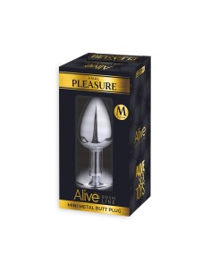Plug métal bijou rose M - Alive 2