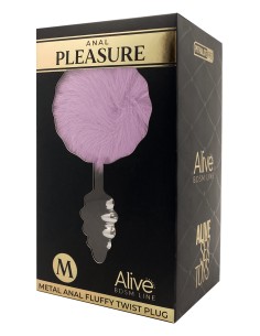 Plug métal Fluffy Twist M mauve - Alive 2