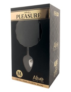 Plug métal Fluffy M noir - Alive 2