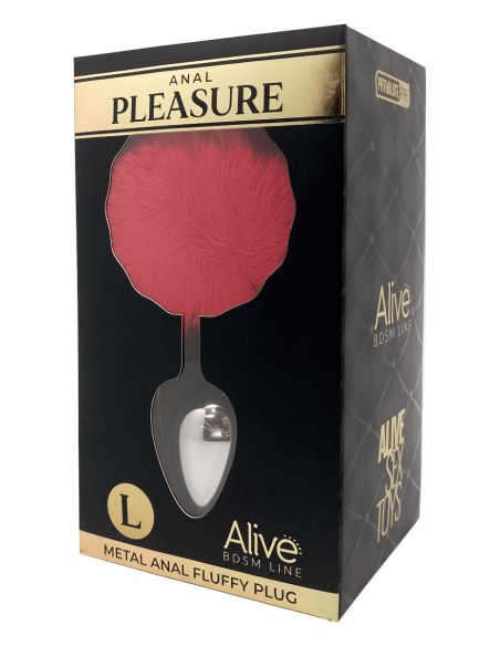 Plug métal Fluffy L rouge - Alive