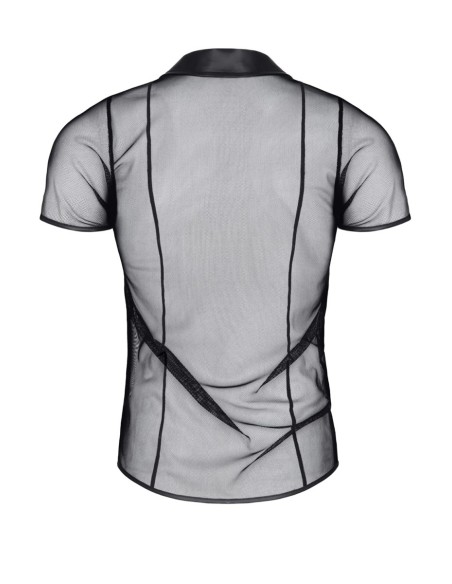 Polo en maille noire transparente - Regnes