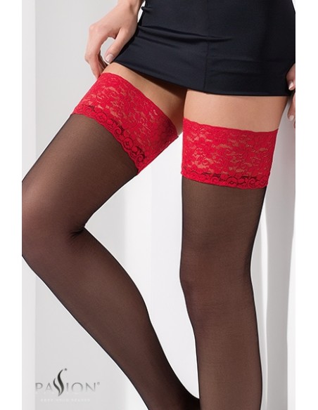 Bas autofixants ST004 Noir et rouge