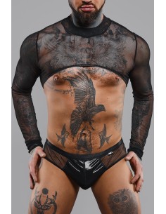 Crop top tulle noir transparent - Regnes