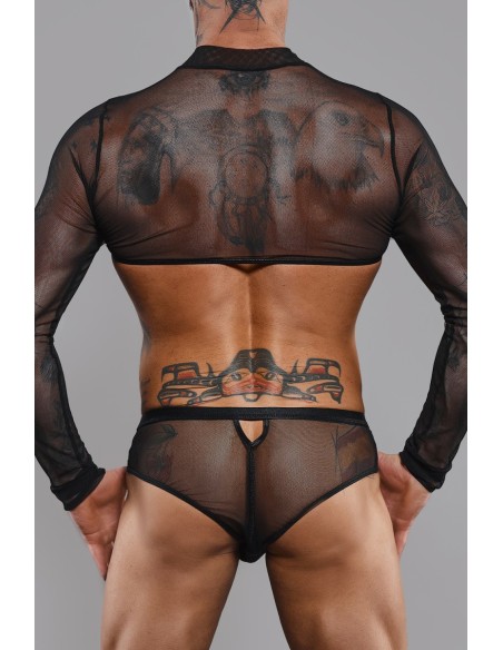 Crop top tulle noir transparent - Regnes