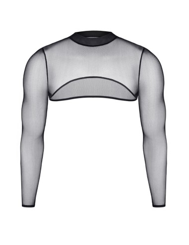 Crop top tulle noir transparent - Regnes