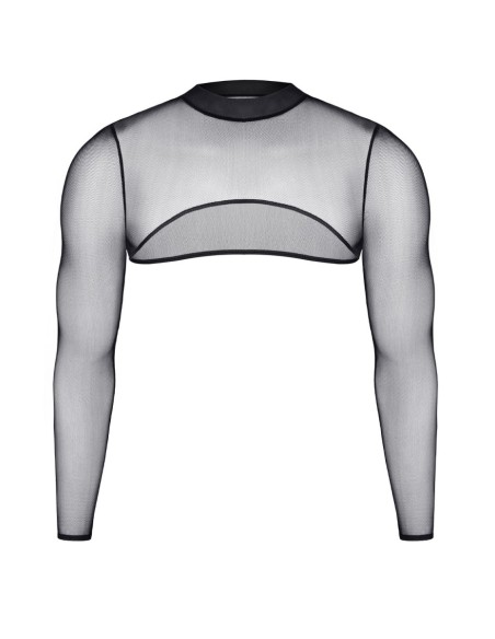 Crop top tulle noir transparent - Regnes