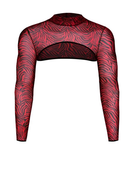 Crop top tulle zébré rouge et noir - Regnes