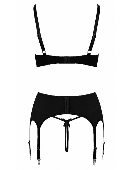 Ensemble coquin ouvert 3 pièces gris - Cottelli Lingerie